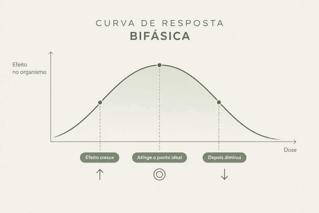 efeito cresce, atinge o ponto ideal, depois diminui.